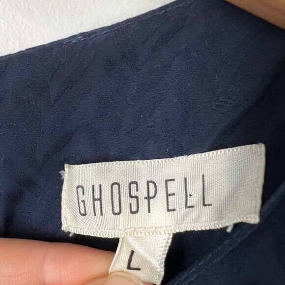 Ghospell Women's Large Colorblock Blue Peach Long Sleeve Maxi Dress Peasant taxi - Picture 7 of 15